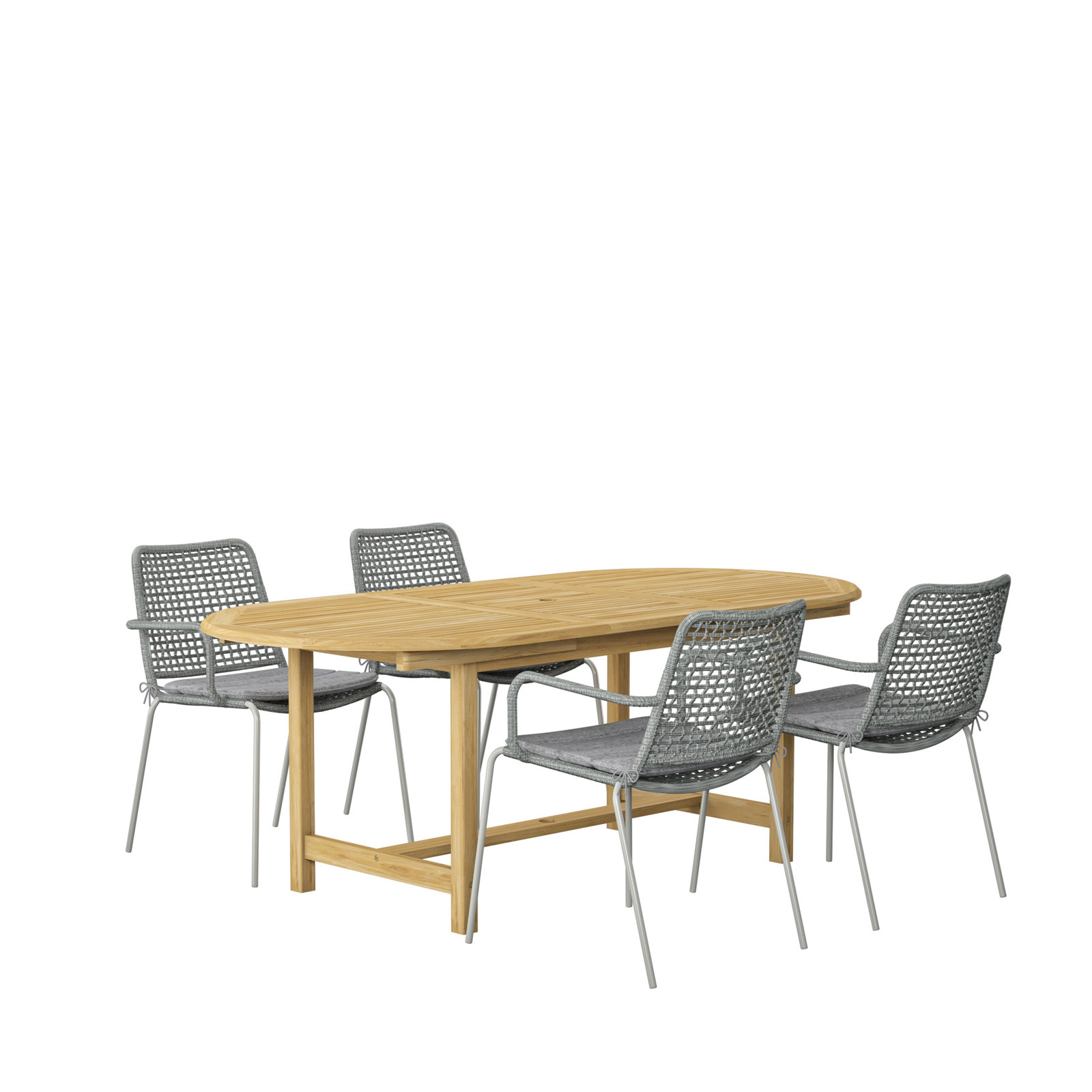 Beachcrest Home Rafael Oval 4 - Person Outdoor Dining Set with Cushions Beachcrest Home Rafael Oval 4 - Person Outdoor Dining Set with Cushions